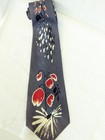 Vtg 40s Style Craft Necktie Art Deco Abstract Flowers Resilient Construction 4   