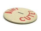 Vintage  ain t I Cute   Pinback Button Humorous Slogan Red   Black Text Pin