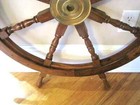 Boat  Ship Wood Steering Wheel With Brass Center 36  Dia