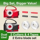 2 Pack Wrapping Paper Cutter Tape Dispenser Dual Use Christmas Gift Wrap Cutter