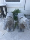 Outdoor Indoor Heavy Vintage Horse Statue Lot Of 2 Antique Terracotta