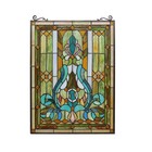 Stained Glass Window Panel Tiffany Style Victorian Design 18  Wide X 25  High