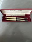 Vintage 14kt Gold Filigree Pens In Red Box