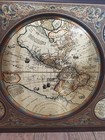 Vintage 1970 Masketeers Large Brass And Wood Old World Map Wall Hanging
