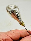 Uncommon Antique Hatpin Most Interesting   Curious Shape Silver Mercury Glass