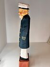 Vintage Wooden Hand Carved And Painted Folk Art  Sea Captain sailor Nautical