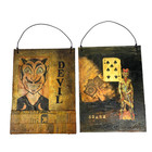 Vtg German Paper Scrap Decoupage Devil Face Art Collage Wall Hangings 6 X 8