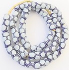 Ghana African Matched Blue Polka Dot Recycled Glass Trade Beads