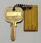 Rare Vintage Uncut Sheridan Hotel Key   Personal Info  Tag Keychain Fob Key Ring