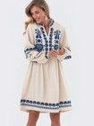 Oversize Vyshyvanka Shift Dress Ukrainian Embroidery Casual Folk Ethnic Style