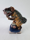 Antique Glazed Vintage Chinese Guardian Lion Foo Dog Statue F2