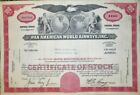 Pan American World Airways 1960s 100 000  Pieces Stock Certificate Holding-panam