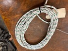 New England Rope Solid Color Sta-set Polyester Double Braid White W  Green Fleck