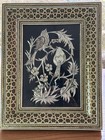 Vintage Middle Eastern Khatam Frame W handmade Copper Art Birds Flowers 8 25x10 