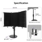 Microphone Isolation Shield  3 Panels Sound Proof Mic Shield With Mic Stand A   