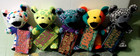 Grateful Dead Liquid Blue Bean Bears 7    W  Name Tag Lot Of 9