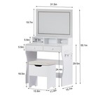 Makeup Vanity Desk Set W power Port Stool Mirror Adjustable Light Dressing Table
