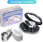 40x Jewelers Loupe Jewelry Loop Coin Magnifier Light Pocket Led Magnifying Glass