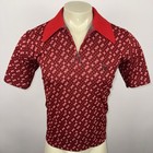 Vintage 60s 70s Zip Shirt Edwards Of Ca Disco Hippy Stretch Knit Mcm Mens Medium