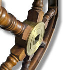 Vintage Wooden Ship Wheel 24 Inch Wooden Pirate Wall Decor Nautical Brass Gift
