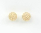 14k Yellow Solid Gold Laser Cut Ball Stud Earrings