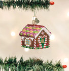 Old World Christmas Gingerbread House Glass Ornament 5    Hand Painted Candy Heart