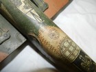 Vintage Marx Tin Litho Wind-up 4 Prop Camouflaged Bomber Airplane