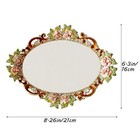 Gold Mirror Tray  Floral Vanity Tray  Hand Painted Jewelry Tray  Metal Decora   