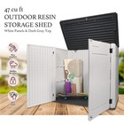 47 Cu ft Outdoor Storage Box Horizontal Resin Patio Garden Shed W  Lockable Door