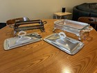 2 Oneida Silver Plate Vintage Covered Footed Casserole Serving Dish 