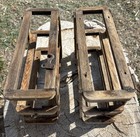Vintage 2 Singer Treadle Sewing Machine Cabinet Wood Drawer Frame Stack Framing