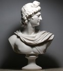 Apollo Greek Roman God Bust Head Cast Marble Statue Sculpture Handmade 12 6 In