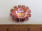 Outstanding Czech Vintage Style Glass Rhinestone Button  Sparking  Peach Color