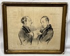 Antique 1838 Honor   Daumier French Satirical Caricature Lithograph Le Charivari