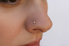 Real 0 03 Ct Diamond Nose Stud Screw Ring Piercing Pin 18 Gauge 14k Yellow Gold