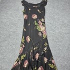 Vintage Studio Connection Dress Womens Large Black Floral Maxi Feminine Fairy