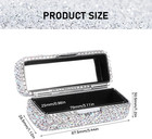 Full Rhinestone Crystal Lipstick Organizer With Mirror - Bling Makeup Case