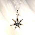 Elven Star Pendant Heptagram Magical 925 Sterling Silver 18  Necklace Jewellery