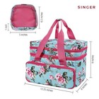 Singer Sewing Accessories Organizer - Double Layer - Turquoise Floral - Bag Only