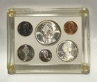 1867-1967 Canada Silver 6 Coin Set Centennial Housed In Hard Plastic Holder L  k