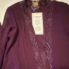 Maggie Sweet Women   s L Purple 2pc Chiffon Dress   Jacket Set Beaded Sequin