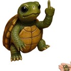 Funny Middle Finger Turtle Figurine Resin Mini Tortoise Statue Desktop Ornament