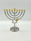 Hanukkah Menorah Jewish Judaica Israel Silver Brass Chanukah Candle Holder