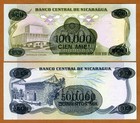Set Nicaragua  100 000 And 500 000 Cordoba  1987  P-149-150  Unc Not Issued