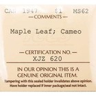 Canada 1947 Maple Leaf  1 Silver Dollar Coin - Iccs Ms-62 Cameo