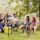 Folding Table 4ft Portable Plastic Fold-in-half Utility Dining Table For Camping