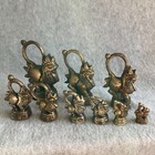 Lot Of 9 Vintage Burmese Bronze Opium Weights     Lion Design     Total 2 Lb