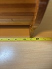 Vintage Wooden Roll Top Sewing Box   Yarn Not Included