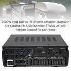 2500w Peak Stereo Hifi Power Amplifier Bluetooth5 4 Fm Usb Eq Mixer For Car Home