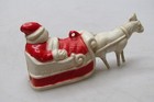 Vintage Viscoloid Celluloid Santa Claus Sleigh Reindeer Christmas Ornament Japan